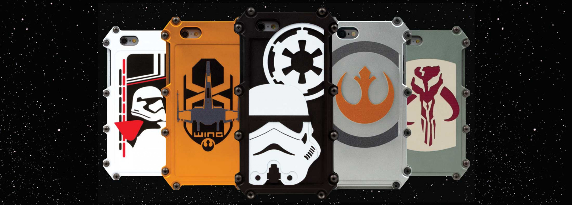 Example First Order, X-Wing, Empire, Rebel Alliance, and Bounty Hunter Cases